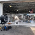 industrial cooling with plane, hangar